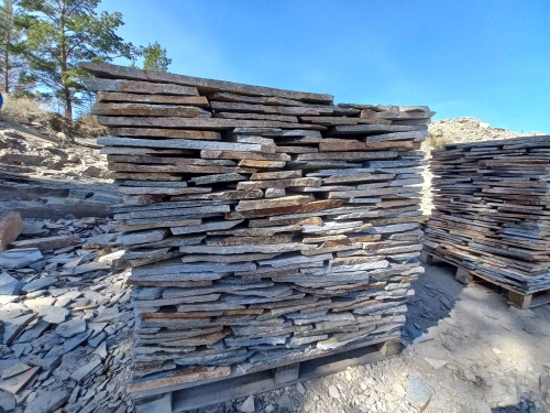 Плитняк златолит серебристый для фасада купить в Тульской области